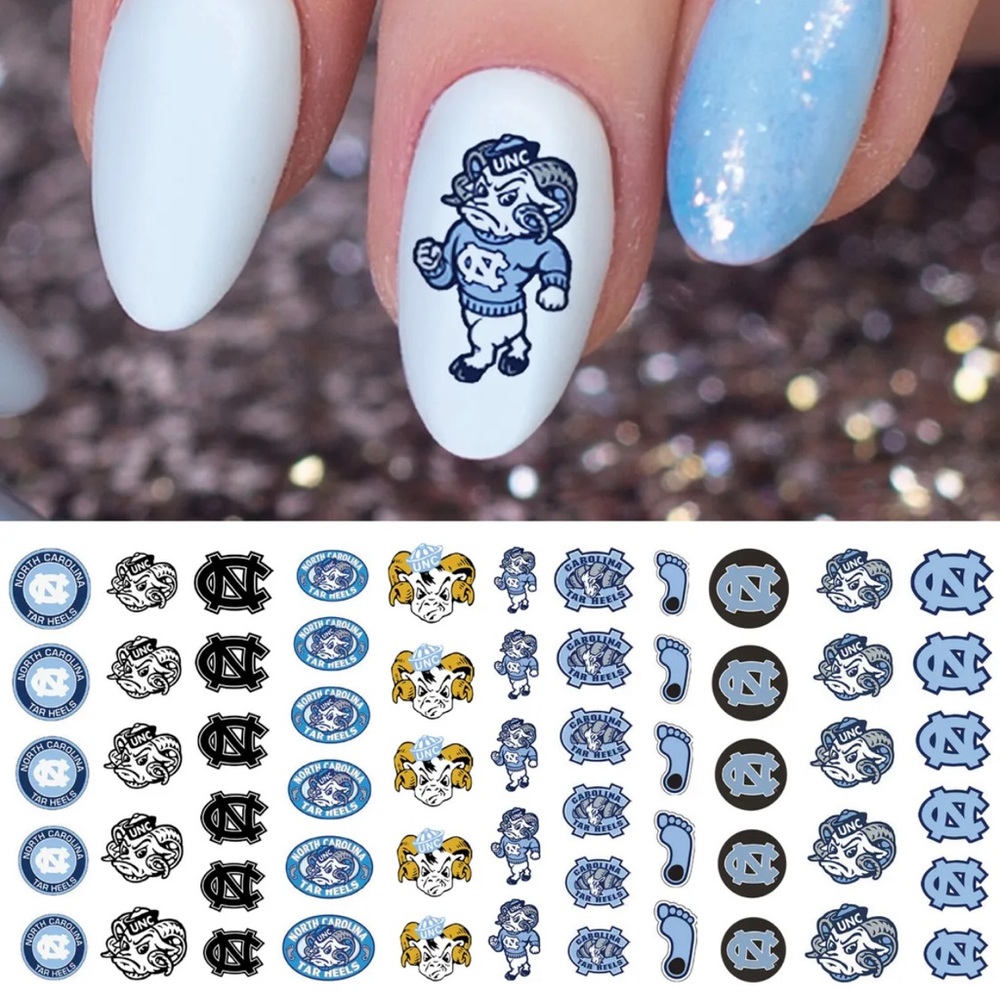 North Carolina Tar Heels College Nail Decals
